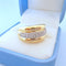 Bague 58.5 Bague Jonc bombé - Diamants - Or blanc et or jaune 18 K 58 Facettes AA 1714