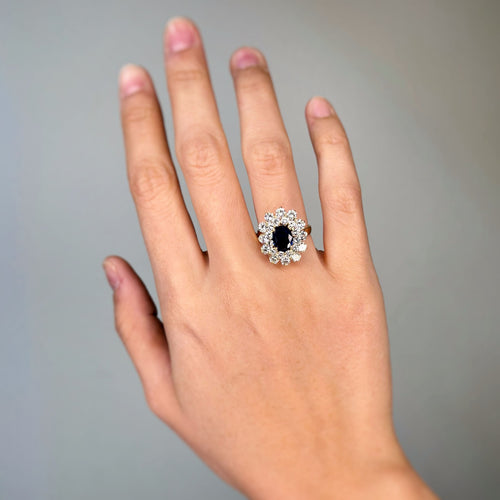 Bague 52 Bague Marguerite - Or jaune, Diamants & Saphir 58 Facettes 250371R