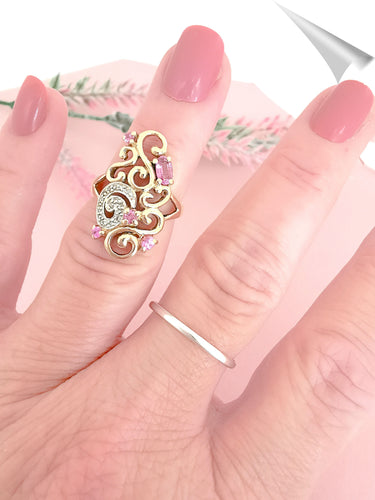 Bague 50 Bague Tourmalines roses Diamants Or 18 K 58 Facettes AA 1573