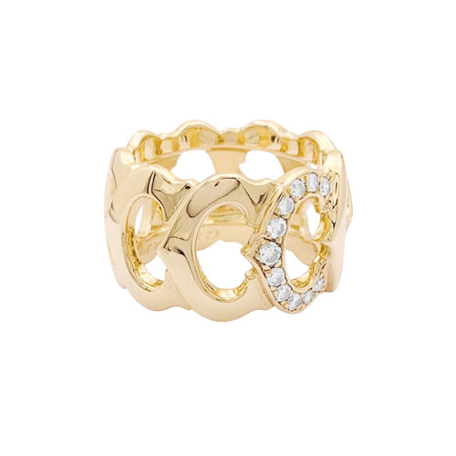 Bague 53 Bague Cartier, "C de Cartier", or jaune, diamants. 58 Facettes 34980