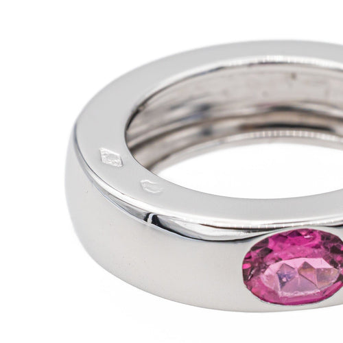 Bague 41 O.J. Perrin Bague Jonc  Or blanc Saphir 58 Facettes 1582974CN