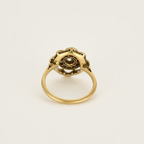 Bague 52,5 Bague en or blanc, or jaune, diamants et saphirs de synthèses calibrés 58 Facettes MON0490