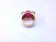 Bague 56 Bague Tank sertie de rubis baguettes en or rosé 18k 58 Facettes Tank.Rub.BagttDV