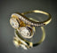 Bague Bague Toi et Moi Art Nouveau or jaune, platine, diamants 58 Facettes