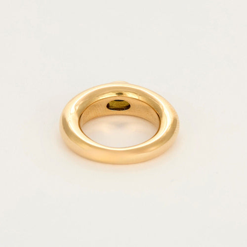 Chaumet Vintage - Bague jonc en or jaune et cabochon de saphir