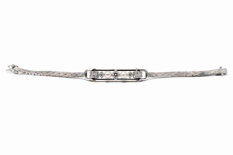 Bracelet Bracelet Art Déco en or blanc 18k et diamants taille brillant 0,538 ct 58 Facettes 23417