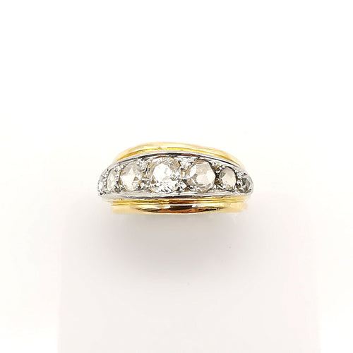 Bague Bague or platine diamants 58 Facettes