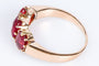Bague 52 Bague en or rose 18 carats ornée de 3 rubis ovales de 0,66 carats total 58 Facettes BG-RBS-1-101