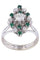 Bague MARQUISE ANNÉES 50' ÉMERAUDES ET DIAMANTS 58 Facettes 089691