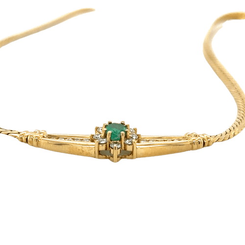 Collier Collier en or jaune Emeraude et Diamants 58 Facettes 3018/20