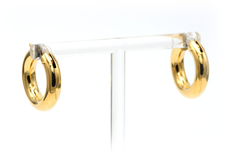 Boucles d'oreilles Boucles d'oreilles créoles contemporaines en or jaune 18k 58 Facettes B809