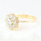 Bague 52 Bague rosette en or jaune 18 carats sertie de diamants taille brillant 58 Facettes