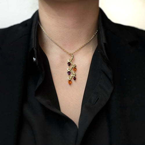 Pendentif Pendentif Or, Citrines & Grenats - Isabelle LANGLOIS 58 Facettes 240308R