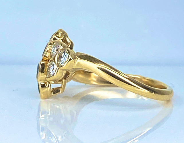 Bague 51 Mauboussin - Bague en or jaune 18 carats et saphirs et diamants 58 Facettes AB670