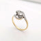Bague 56 Bague "Toi et Moi" Or jaune Platine & Diamants 58 Facettes