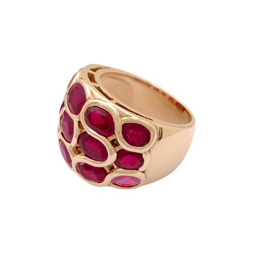 Bague 53 Bague or jaune et rubis. 58 Facettes 34681