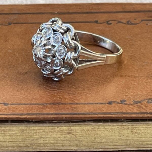 Bague 50 Bague vintage or gris et diamants 58 Facettes 116