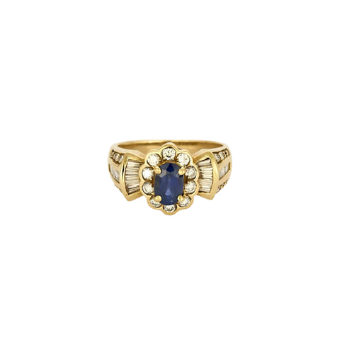 Bague 50,5 Bague en or jaune, saphir et diamants 58 Facettes CHA5758X2