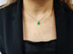 Collier Collier pendentif or blanc, émeraude et diamant 58 Facettes Pend.Emer.FA.51
