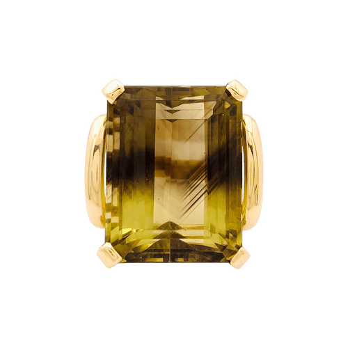 Bague 53 Bague de cocktail, or jaune, quartz bicolore 35 cts. 58 Facettes 34690