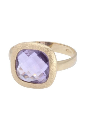 Bague 54 Bague moderne or jaune améthyste 58 Facettes 089081