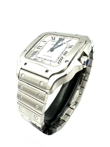 Montre CARTIER. Montre "Santos", acier, mouvement automatique (réf.4075) 58 Facettes