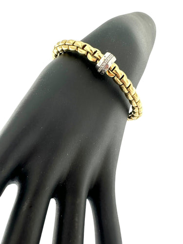 Bracelet Bracelet Fope Flex en or jaune et blanc avec diamants 58 Facettes