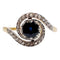 Bague 59 Bague tourbillon or jaune, saphir et diamants taille rose (circa 1900) 58 Facettes A05937