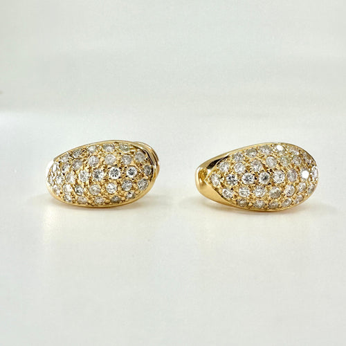 Boucles d'oreilles BOUCLES D'OREILLES PAVAGE DIAMANTS OR JAUNE 18K 58 Facettes 0