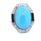 Bague Bague en or blanc avec turquoise et onyx 58 Facettes