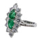Bague 51 Bague Marquise Or blanc Emeraude, Diamant 58 Facettes 2677052CN