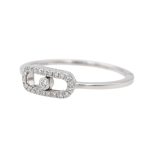 Bague 53 Messika Bague Move Uno Or blanc Diamant 58 Facettes 3753458RV