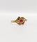 Bague 60 Bague fleur Art nouveau en or 18k, pierre rouge et perles (circa 1900) 58 Facettes A06426