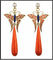 Boucles d'oreilles Boucles d'oreilles papillon Art Nouveau en or jaune, émail et perles 58 Facettes C20