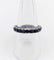 Bague 56 Alliance américaine art deco or blanc 14k saphirs bleus naturels 58 Facettes A06112