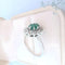 Bague 57.5 Bague marguerite vintage émeraude et diamants 58 Facettes AA 1740