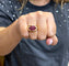Bague 58 Bague vintage en or jaune , rubis et diamants 58 Facettes