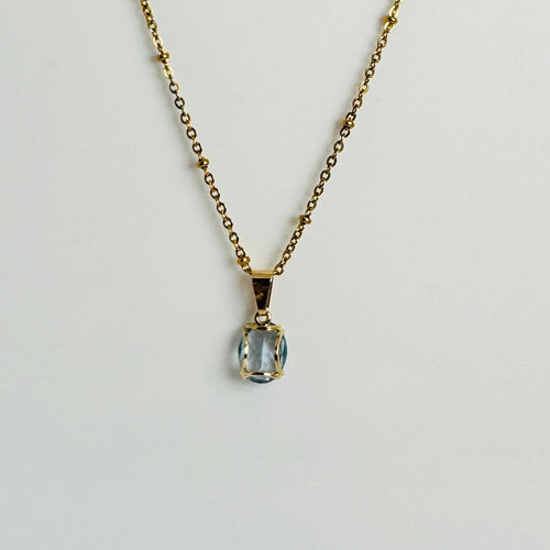 Pendentif Pendentif en or jaune 18 carats avec aigue-marine facettée en forme de coussin 58 Facettes 2501013