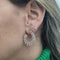 Boucles d'oreilles Orecchini créoles pavés en or rose 18k et diamants 58 Facettes OR204