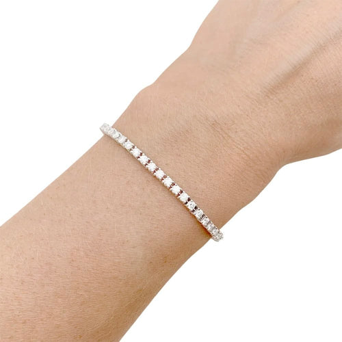 Bracelet Ligne tennis or blanc diamants. 58 Facettes 34845