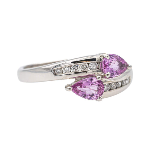 Bague 55 Bague Toi & Moi Or blanc Saphir, Diamant 58 Facettes 2842407CN