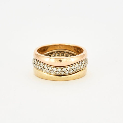 Bague 50 CARTIER – 3 bagues empilables Diamants 58 Facettes