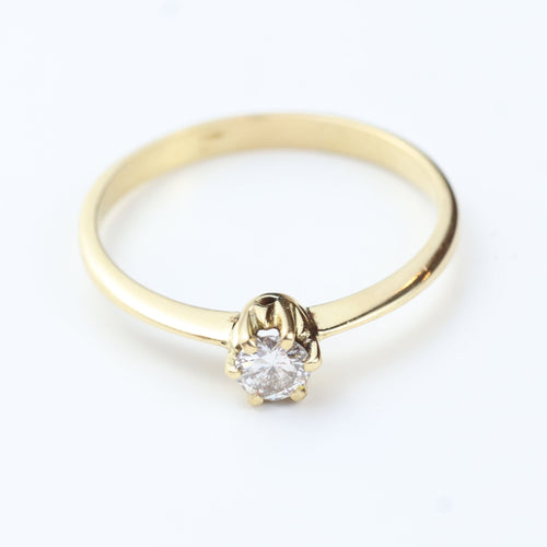 Bague 57 Bague solitaire en or jaune 18 carats avec diamant de 0,20 carat 58 Facettes 129996
