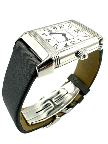 Montre JEAGER-LECOULTRE. Montre de dame Reverso Duetto acier 58 Facettes