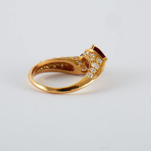 Bague 55 Bague Toi et Moi Rubis Diamants 58 Facettes