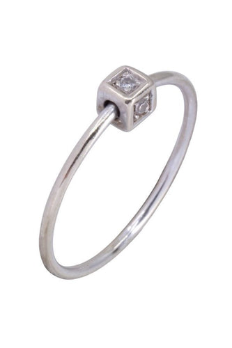 Bague 53 Bague or blanc diamant 58 Facettes 094291