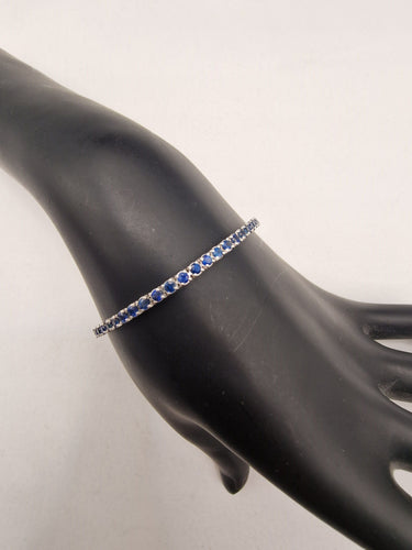 Bracelet Bracelet tennis saphir en or blanc 58 Facettes