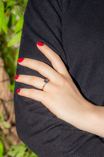 Bague 53 Bague Or jaune Saphir, Diamant 58 Facettes 3683065CN