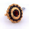 Bague 56 Anello vintage en or jaune 18 kt avec grenats 58 Facettes AN484