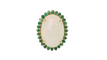 Bague 54 Bague ovale en or jaune, opale cabochon et émeraudes 58 Facettes 32639